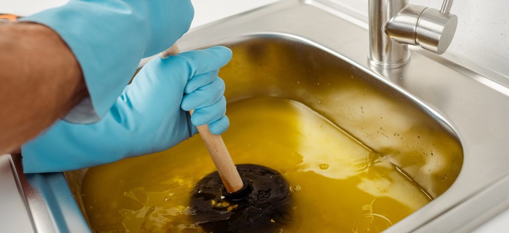 Verstopftes Waschbecken